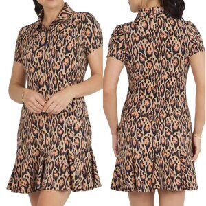 NWT IBKUL Athleisure Wear UPF50+ Gemma Print Short Sleeve Godet Dress Size XL
